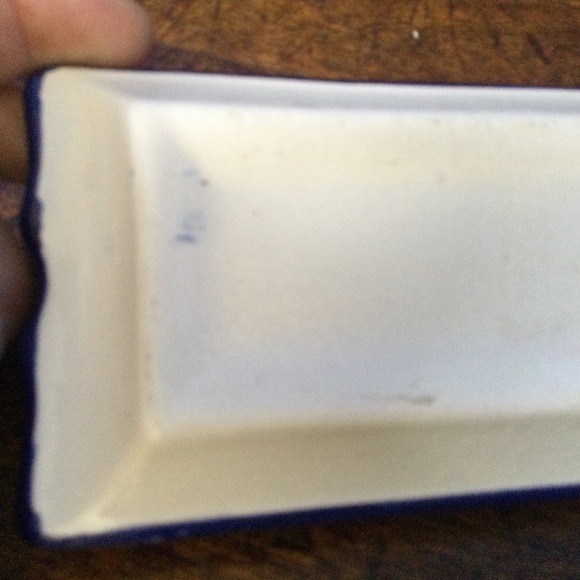 Alfareria Luis Jimenez Hand Painted Spain Blue Ceramic Tray 11"x3" - Picture 5 of 12